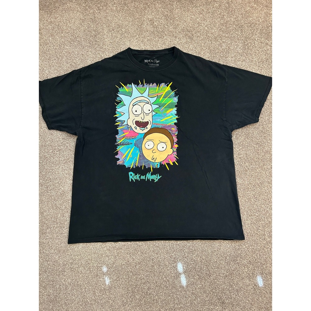 Ripple Junction Rick and Morty T-Shirt Mens 2XL Black Excellent Graphic Tee